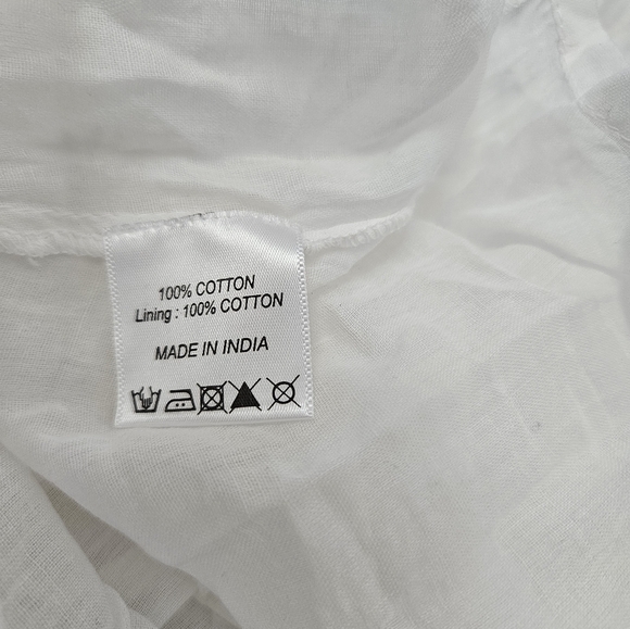 Area Star Maria Checked & Embroidered Asymmetrical Pull Over Cotton Dress Sz L - Picture 16 of 16